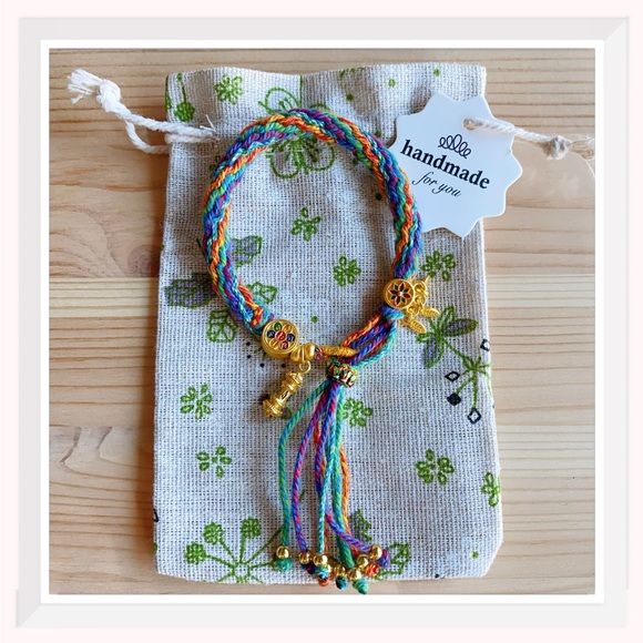 Handmade Tibetan Colorful Reincarnation Braided Knot String Bracelet - Picture 7 of 7